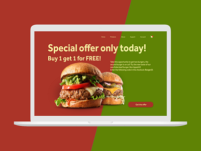 Daily UI challenge 036 burger burgers daily ui dailyui dailyui036 dailyuichallenge design food special offer ui ui challenge ux ux design uxdesign uxui webdesign