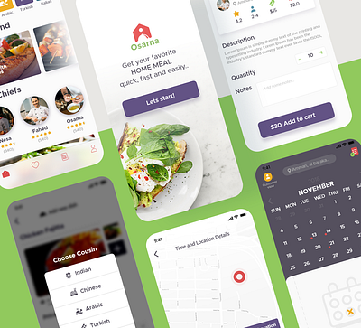 Osarna App app branding cousin food food app ui ux