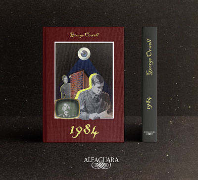 BOOK PRESENTATION 1984 book cover collage design george orwell graphic design lima photoshop