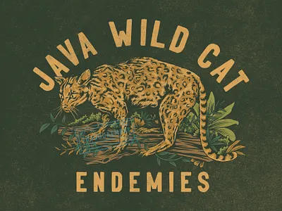 Java Wild Cat animal animal illustration animals branding cat cat art cats comission design digitalillustration handdrawn illustration javanese outdoor tshirt design vintage
