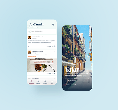 Yajar app app country home mobile navigation neighbours uiux