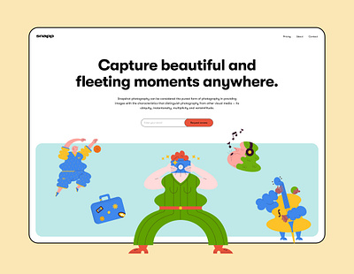Snapp landing page approachable clean colorful digital product dynamic friendly homepage illustration landing page music photography playful saas typography ui ui design uiux web design website