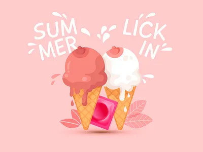 Summer Lickin cute food ice ice cream icecream illustration lick love summer summertime yummy