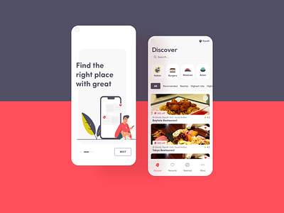 joyOut app food illustration ui ux vector