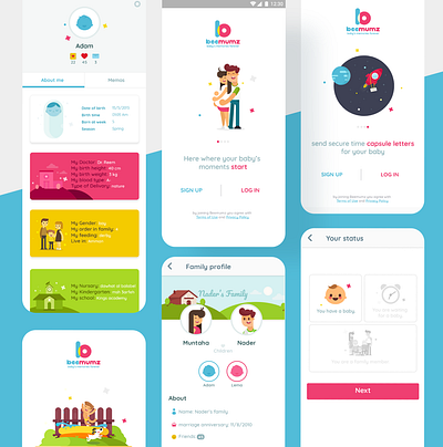 beemums app child childbook children childrens illustration design illustration ui ux