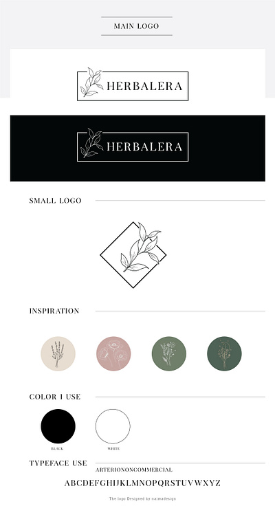 Herbalera Logo Branding 2d beauty branding cosmetic female fiverr flat herbal illustration leaf logo minimalist naimadesign vector