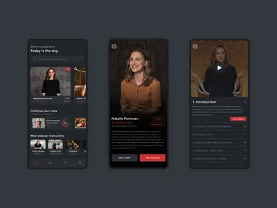 Masterclass Redesign Concept adobexd app concept dark dark ui design minimal mobile ui ux xd