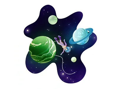 Drifter Illustration art design designer illustrate illustration illustrator illustrator art lost minimal outerspace painting procreate procreateapp space