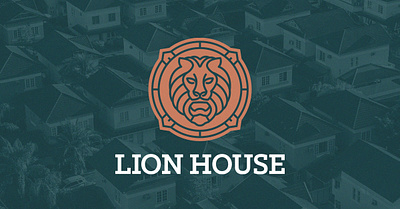 Lion House Logo animal branding custom design font head icon logo vector