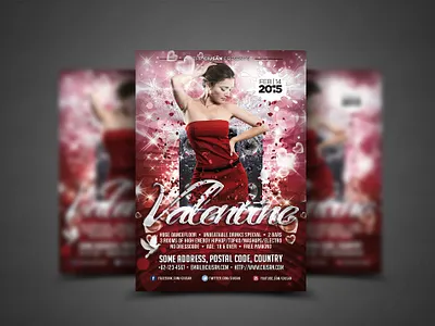 Valentine Flyer Template 14 advertising background banner beautiful brochure card celebration club day decoration design discount element event february feeling flyer gift
