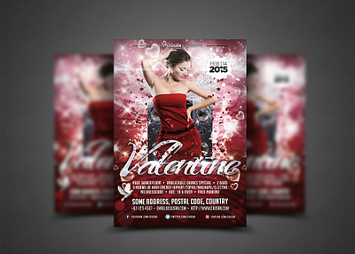 Valentine Flyer Template 14 advertising background banner beautiful brochure card celebration club day decoration design discount element event february feeling flyer gift