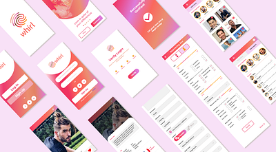 Whirl Dating App Screen Board dating app design product product design ui