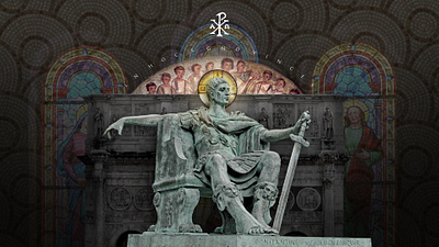 Colagem: Paleocristianismo art direction catholic christ christian collage art design design art imperial manipulation photoshop photoshop art rome royal statue sword swords