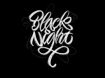 Black night brush design dry brush ipad pro lettering logo procreate