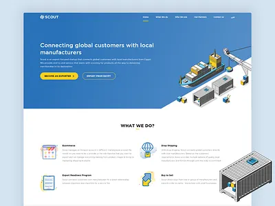 Scout Landing Page arabic bootstrap corporate ecommerce egypt illustration landing page landingpage ui website