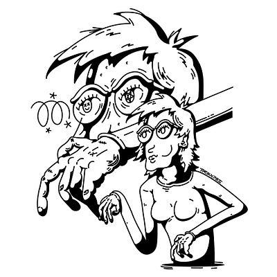 Crazy Babe cartoon crazy decoration design doodle illustration illustrations punk punkrock vector