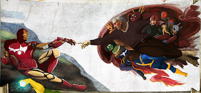 The creation of Adam avengers disney fox illustration iron man marvel spiderman stan lee