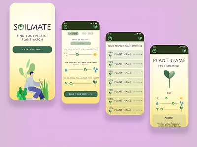 Soilmate app design mobile typography ui