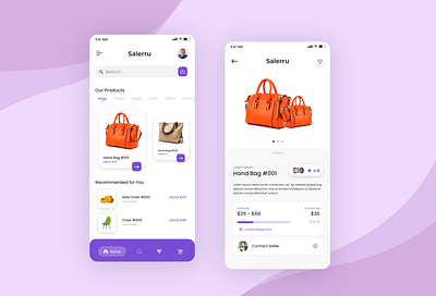 Salerru - E commerce Mobile App adobe xd adobexd appdesign design mobile photoshop ui uiux ux