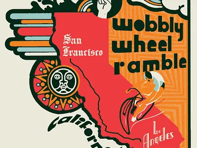 wobbly wheel rando design graphic design illustration poster