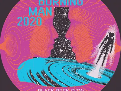 Burning Man 2020 Sticker Entry burning man graphic design illustration sticker sticker design