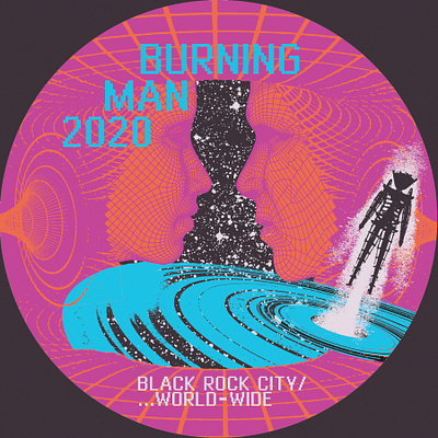 Burning Man 2020 Sticker Entry burning man graphic design illustration sticker sticker design