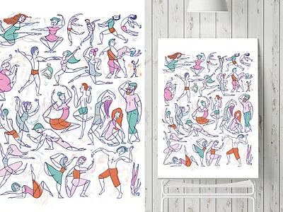 Dancing Troup bodies body dance dancing digital illustration ilustracion love