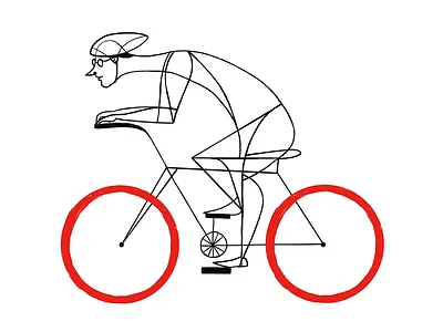 Red bycicle bycicle childrens illustration digital illustration ilustracion love man