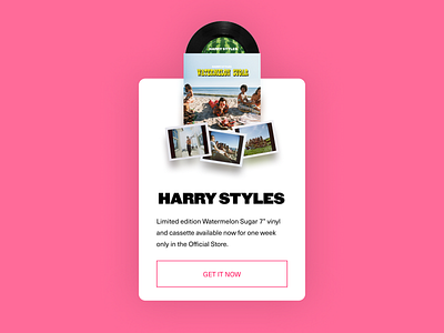 Watermelon Sugar Vinyl Ad 100 days of ui 100daysofui advertisement daily ui daily ui challenge dailyui dailyuichallenge harry styles ui design