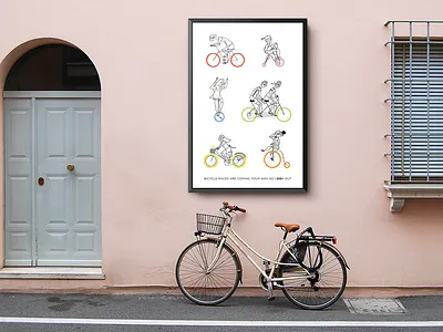 Bycicle poster bycicle children book illustration childrens book childrens illustration illustration ilustracion love men street woman