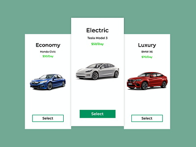 Rent Car Pricing Page dailyui design price page pricing rental car rental page ui ux web