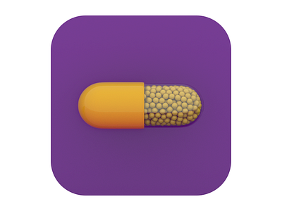 Pill Reminder App Icon - Daily UI Challenge 005 3d 3d art 3d artist app capsule dailyui icon icon design logo maya medical medical app medicine mobile pill pills reminder app ui visual design