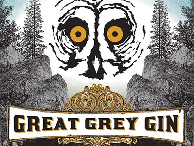 Great Grey Gin graphic design illustration label design screenprint serigraph