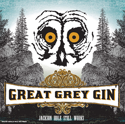 Great Grey Gin graphic design illustration label design screenprint serigraph