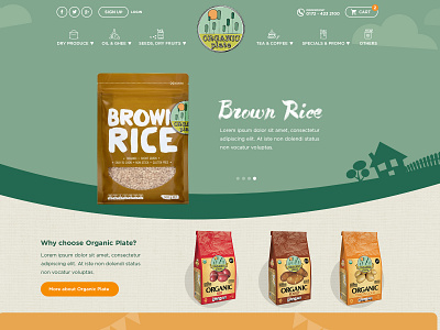 Organic Plate (Web Mockup) 2d design adobe banner design branding creative design ecommerce flat design grocery illustration india new trend organic photoshop template ui ui ux ui design web mockup website website design