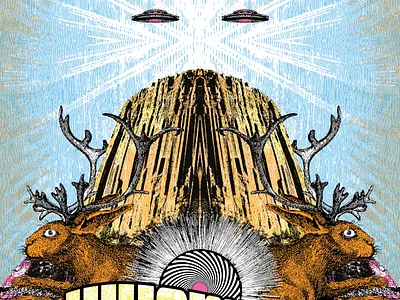 Wyoming Travel by Screen aliens cosmic graphic design illustration poster screenprint serigraph space wyoming