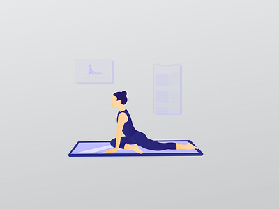 Yoga Aplication dribbbler dribbblers flat design flatdesign flatillustration girl ui vector weloveillustration woman