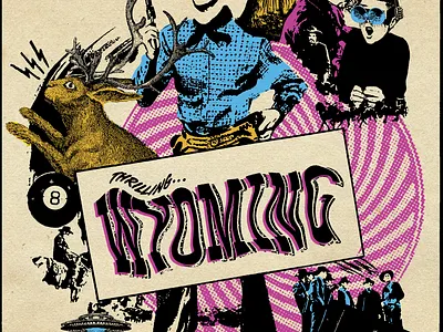 Thrilling Wyoming graphic design illustration jackson hole mural poster wyoming