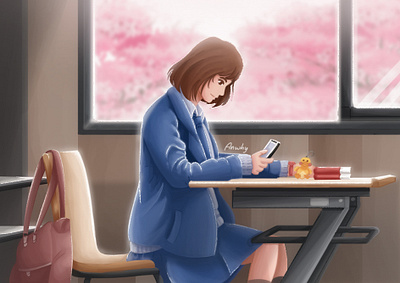 Sakura Class digital painting digitalart illustration illustrator paint