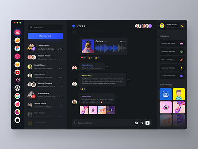 Team Chat App - #VisualExploration app bold card chat chat app clean dark dark theme dark ui dashboard desktop homepage illustration messaging app ui ux web web apps webdesign websites