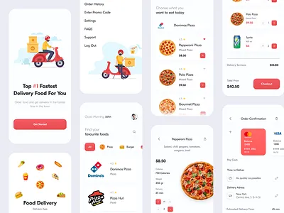 Food Delivery // Mobile App app application blacklead clean delivery design food mobile modern ordering product restaurant ui ux