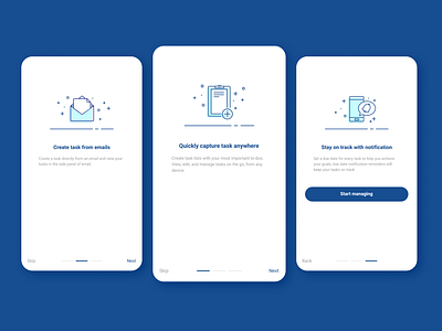 Daily UI :: 023 - Onboarding app dailyui design mobile onboarding task manager ui