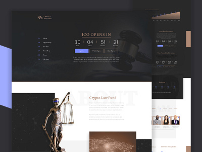 Crypto Law Fund brown clean court crypto crypto law grid judge landing page law firm layout tan ui uidesign web webmockup website