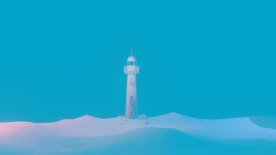 light blue 3d 3d art alone blender blue clay clean cyan eevee peaceful pure tower
