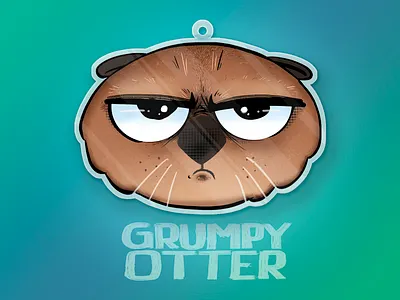 Grumpy Otter charm giveaway animal character design charm giveaway illustration otter stickermule