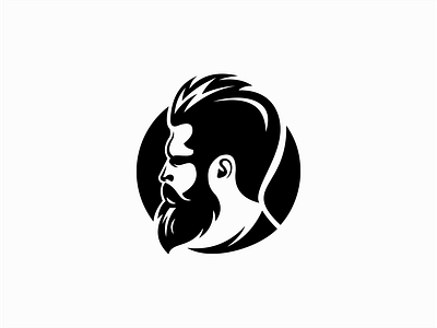 Barber Shop Logo barber barbershop beard branding design face flat illustration logo man mark sale vector