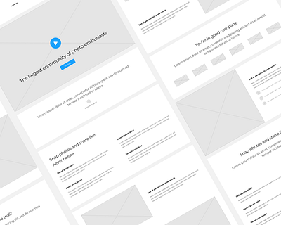 Wireframe - for website compnoents contact us dummy content dummy image features section footer design image navigation placeholder profle sectiions prototype slider design testimonials section video website wireframing