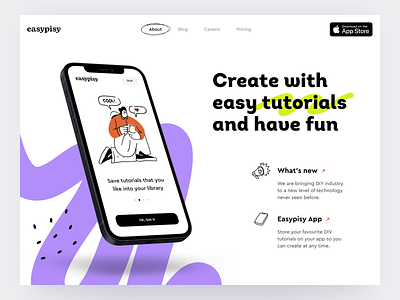 Easypisy Mobile App afterglow app clean courses education illustration ios minimal mobile mobile app tutorials ui