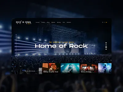 Rock in Roma_site concept concept concert desktop gig music rock rome typography ui ux web design website