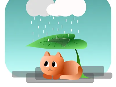 cat in the rain animal animal art animal illustration cat cat art cat illustration catillustration figma figmadesign illustraion illustration art
